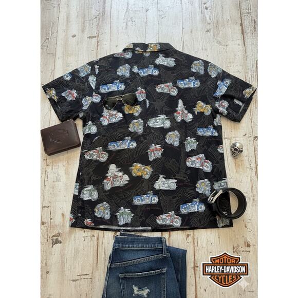 Hawaii Made Harley Davidson Tori Richard Button Front Shirt 3XL - Picture 2 of 5